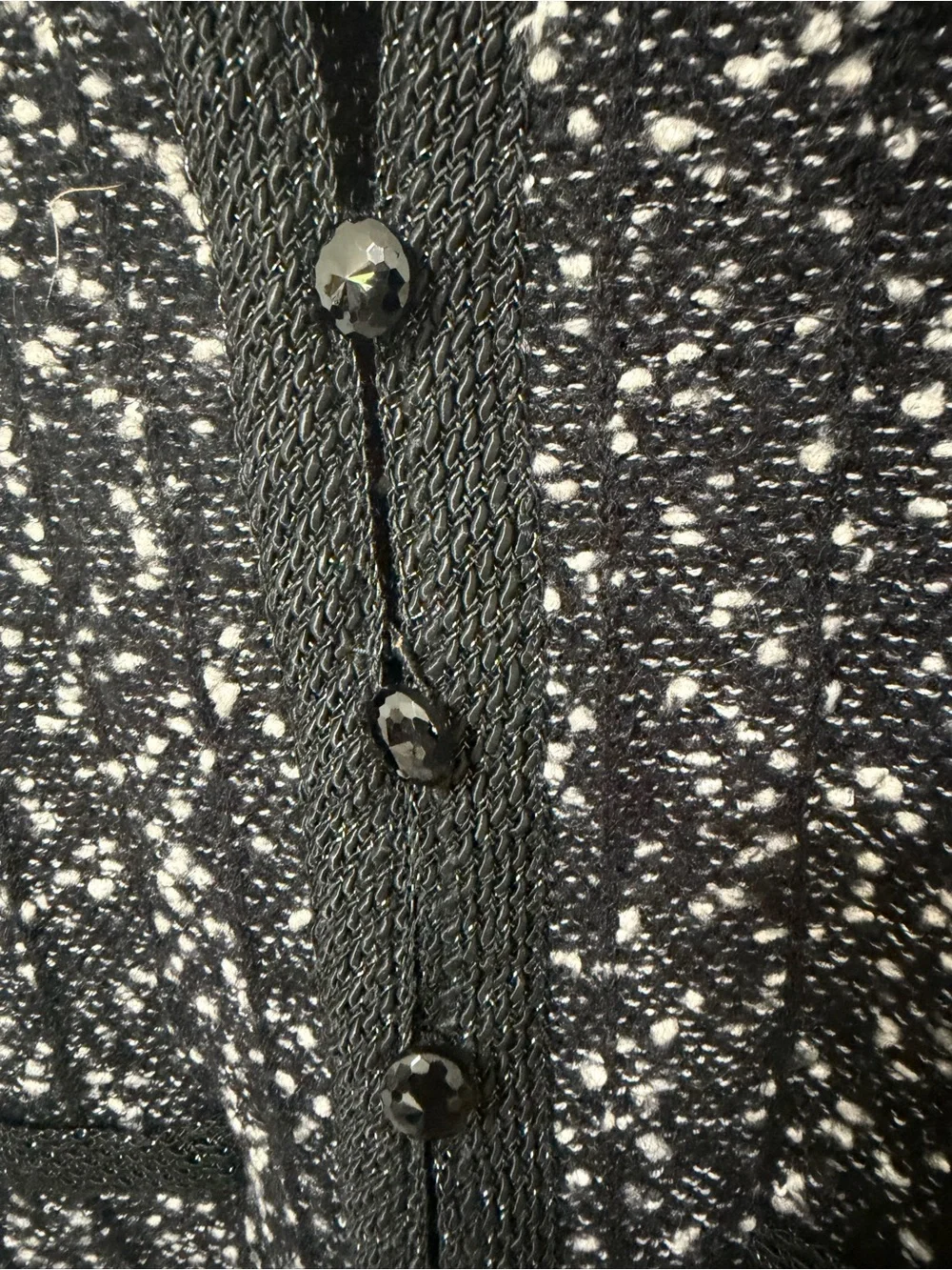 Castleberry Black & White Speckled Knit Cardigan